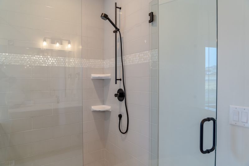 Corner Shower with Matte Black Fixtures